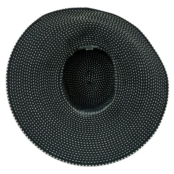 San Diego Hat Company Black and Tan Polka Dot Sun Hat Wide Rim Beach - Picture 6 of 10